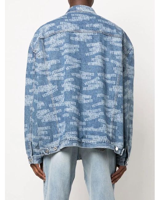 Vetements Blue Logo Denim Jacket - Men's - Cotton for men