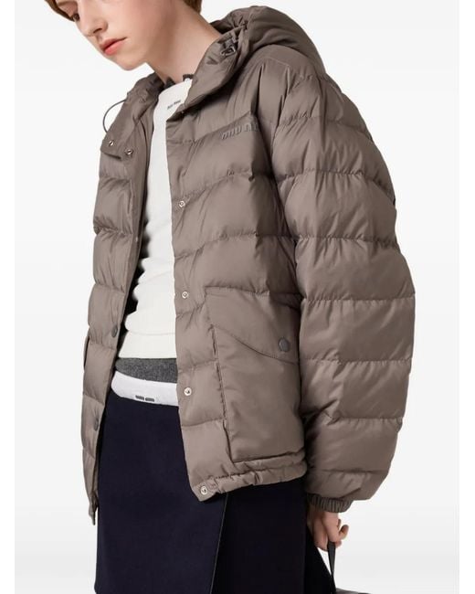 Chaqueta De Pongé Técnico, Talla Miu Miu de color Brown