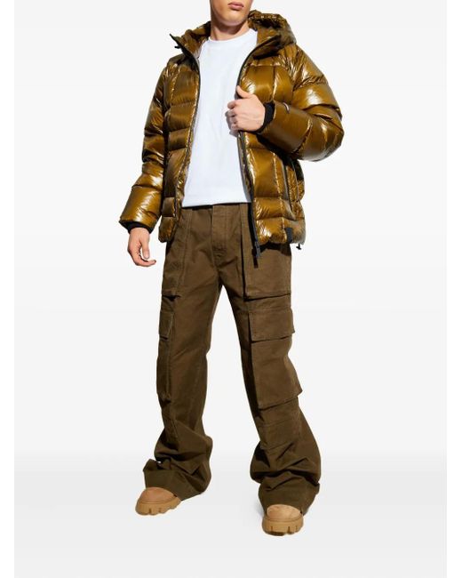 DSquared² Yellow Down Jacket With Hood for men