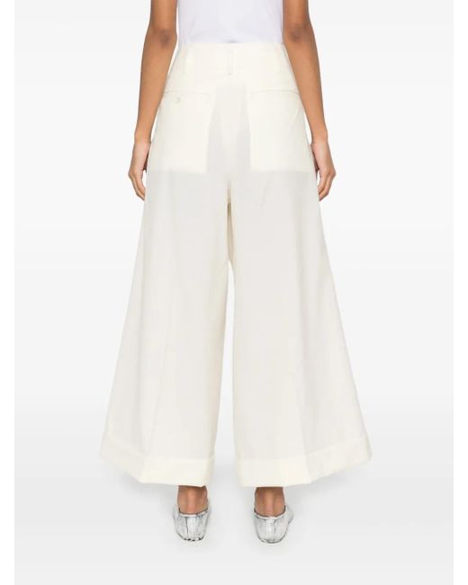 Comme des Garçons White Wool Trousers