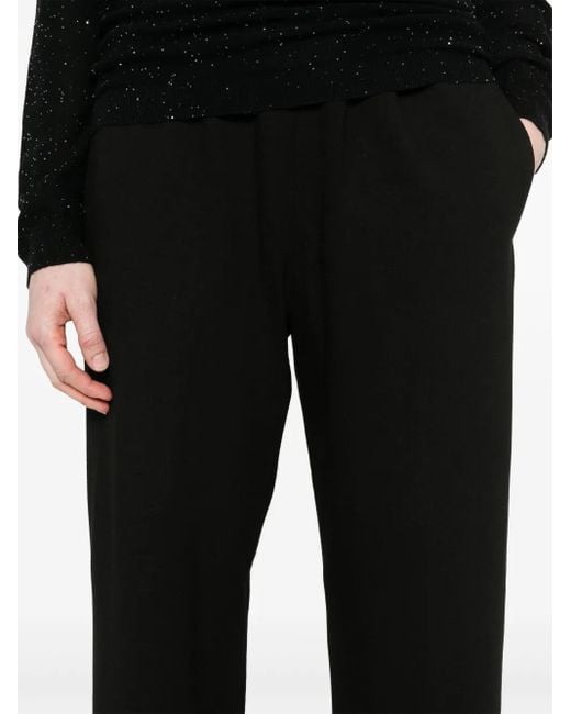 Fabiana Filippi Black Elasticated-Waist Tapered Trousers