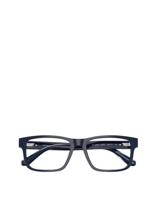 Emporio Armani Black Rectangle-Frame Glasses for men