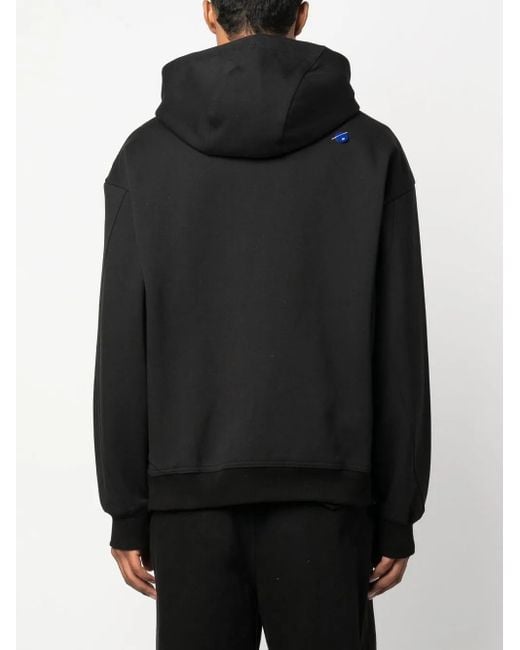 Adererror Black Curved-Zip Long-Sleeve Hoodie