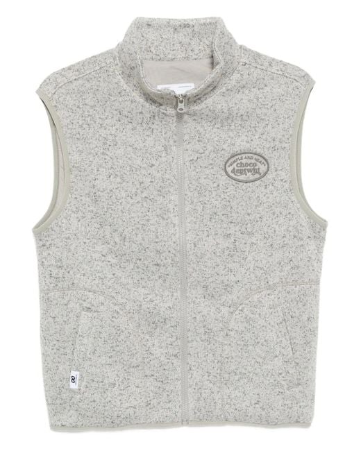 Chocoolate Gray Logo-Embroidered Gilet