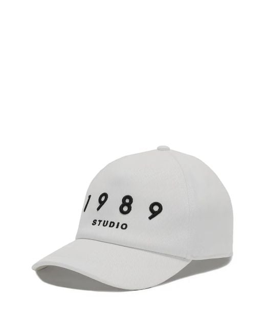 1989 STUDIO Gray Logo-Embroidered Cap for men