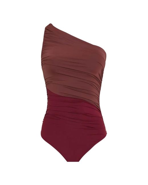 Brigitte Bardot Purple One-Shoulder Swimsuit