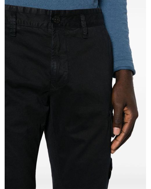 Pantalones pitillo con distintivo Compass Stone Island de hombre de color Black