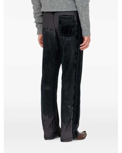 DIESEL Black Devoré-Effect Chenille Track Pants for men