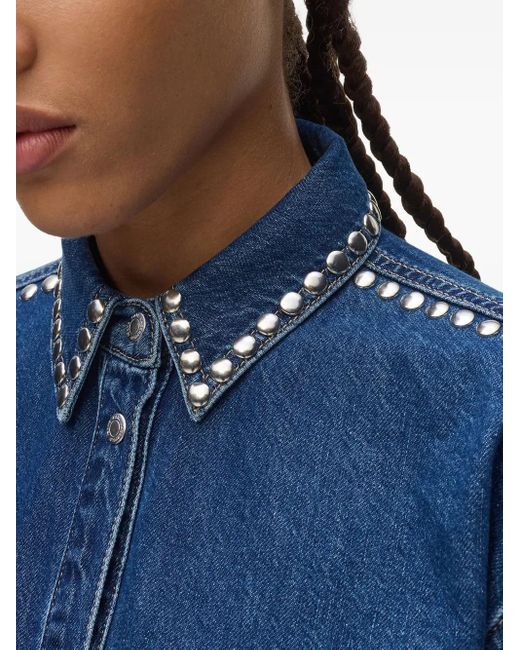 Karl Lagerfeld スタッズ デニムシャツ Blue