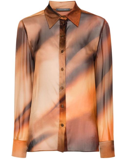 Camisa de gasa con efecto sombreado Alberta Ferretti de color Brown