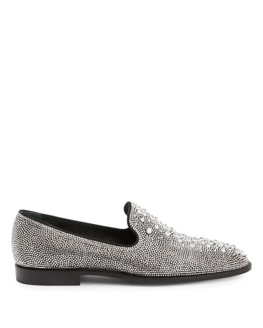Giuseppe Zanotti Anthime Loafer Mit Kristallen in Gray für Herren