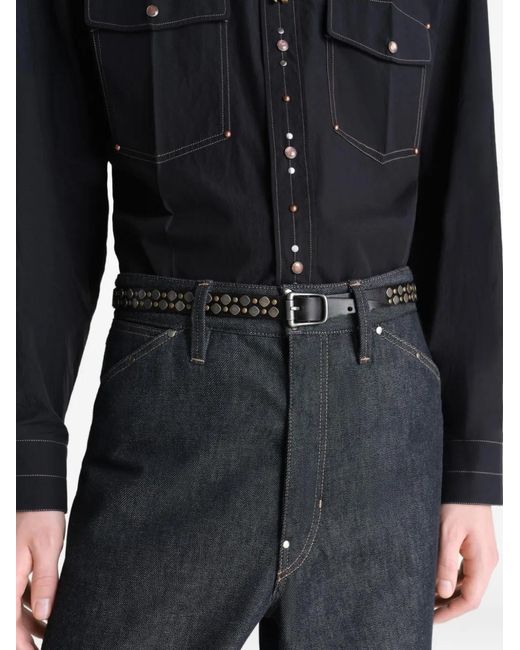 Lemaire White Studs Rio Belt