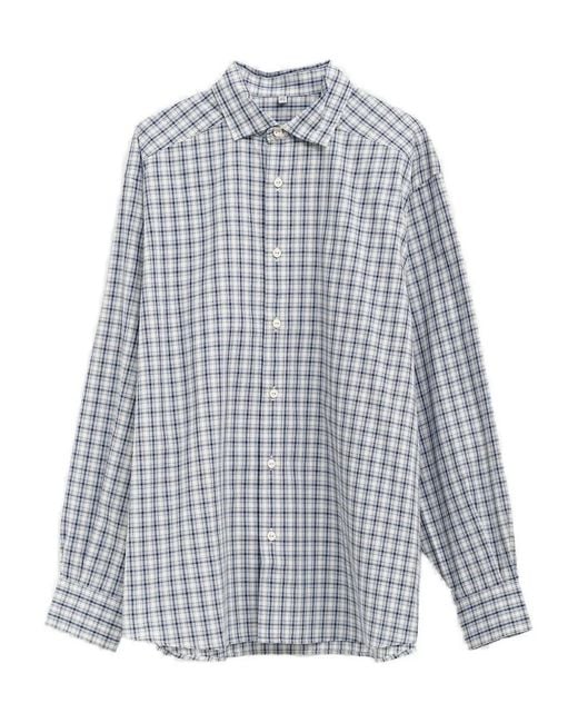 Baserange Blue Claude Checked Button Shirt