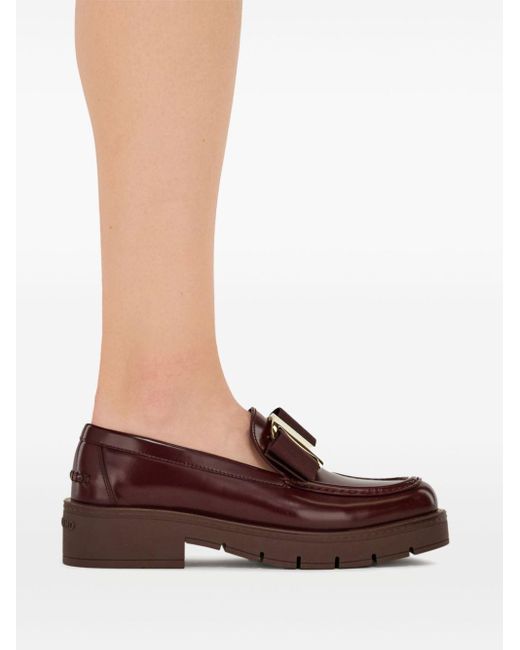 Ferragamo Brown Vara Bow Loafers