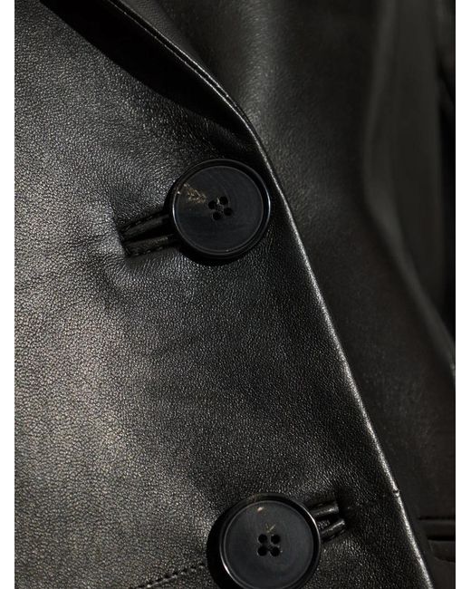 Givenchy Black Double-Breasted Leather Jacket