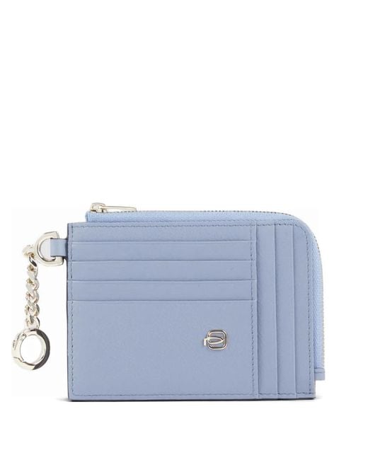 Piquadro Blue Logo-Appliqué Cardholder