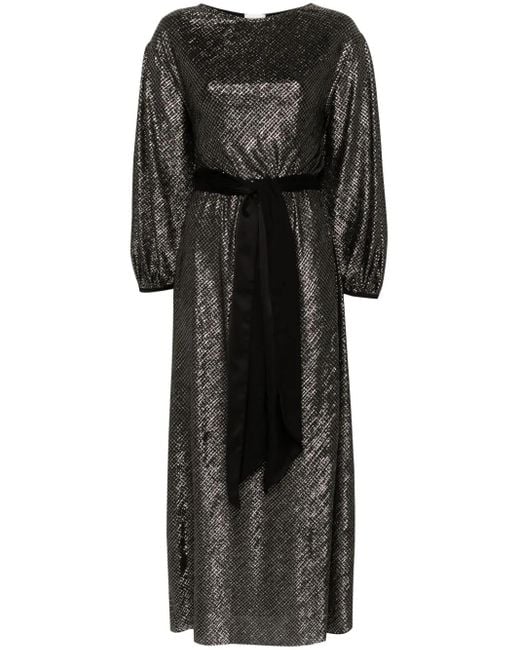 Forte_forte Black Houndstooth-Pattern Maxi Dress