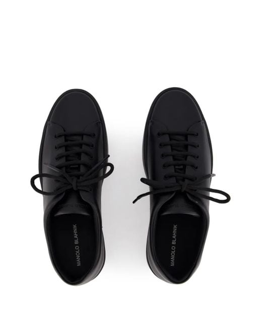 Manolo Blahnik Leren Sneakers in het Black voor heren
