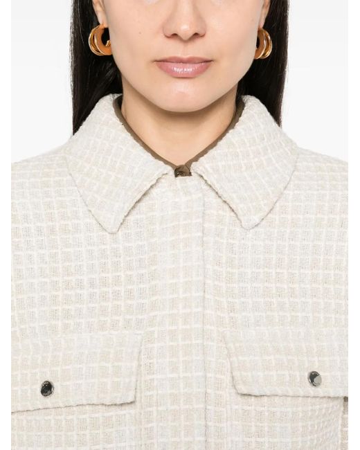 Boss White Interwoven-Design Jacket