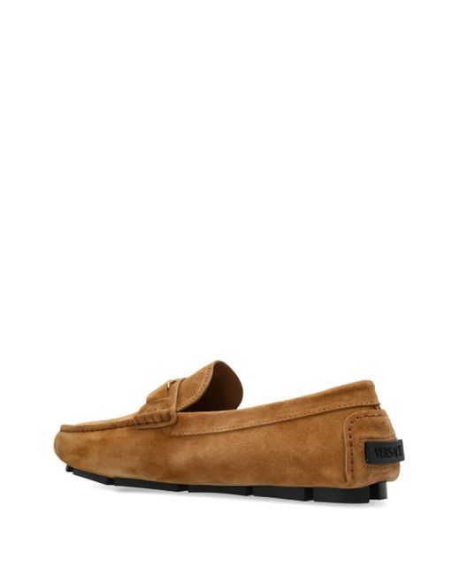 Versace Brown Suede Loafers for men