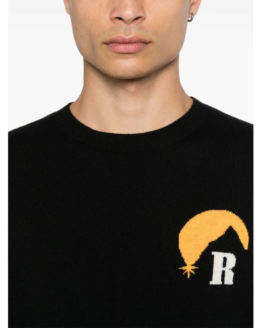 Rhude Black Moonlight Knitted T-Shirt for men
