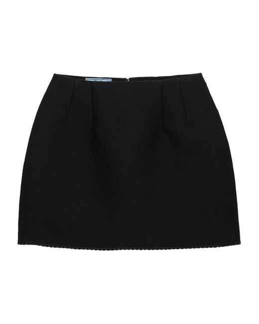 Prada Black Lace-Detail Mini Skirt