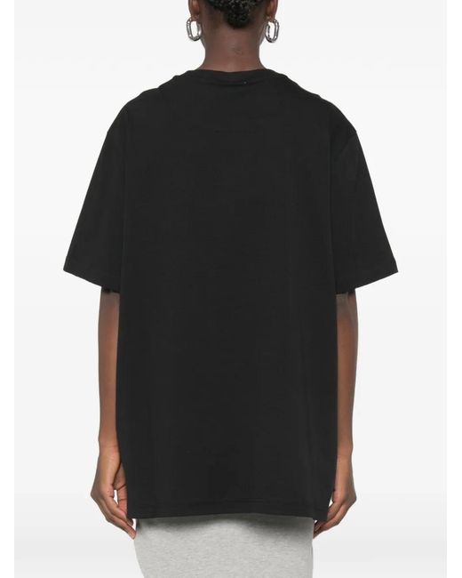 The Attico Black Logo-Embroidered T-Shirt