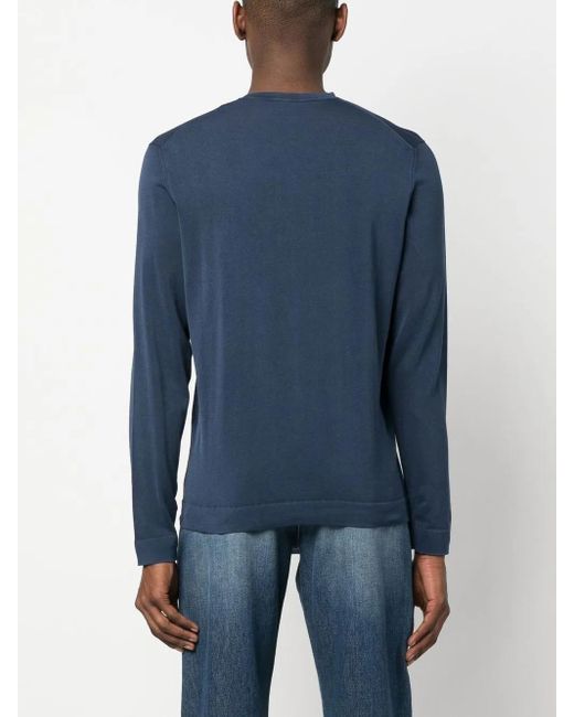 Drumohr T-Shirt Met Lange Mouwen in het Blue voor heren