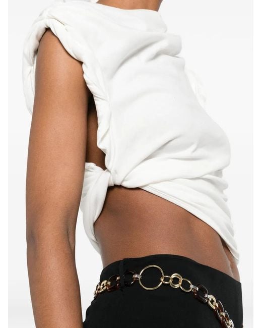Christopher Esber White Rolled Twisted T-Shirt