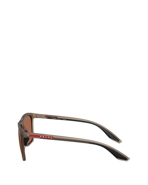 Prada Linea Rossa Brown Linea Rossa Rectangle-Frame Sunglasses for men