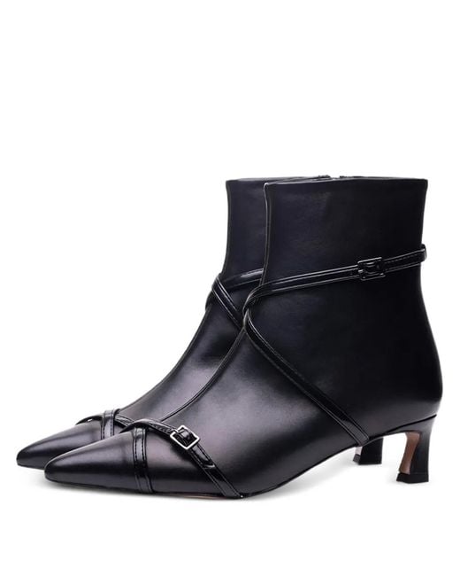 Poche Paris Black Bottines À Détail De Boucle