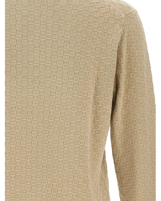 Peuterey White Omnium Checked Weave Sweater for men