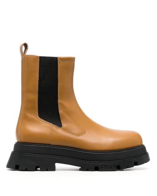 Ash レザー アンクルブーツ Brown