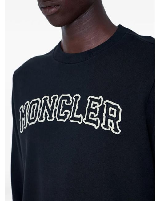 Moncler Blue Logo-Motif Sweatshirt for men