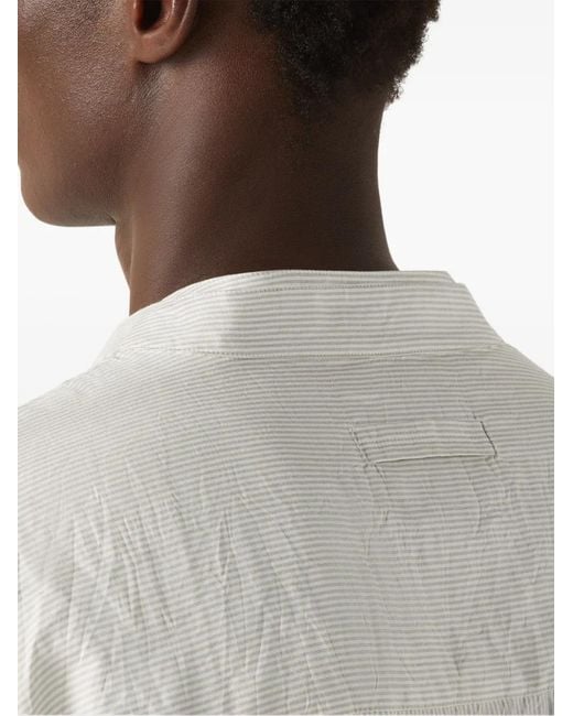 Zegna White Striped Silk Shirt for men