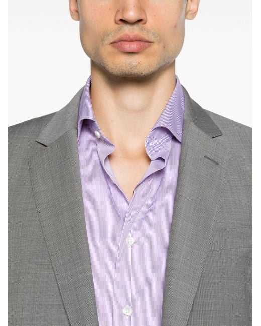 Chemise en coton à rayures Canali pour homme en coloris Purple