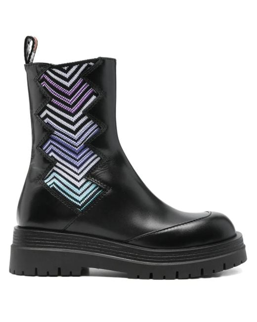 Missoni Black 50Mm Zigzag Chelsea Boots