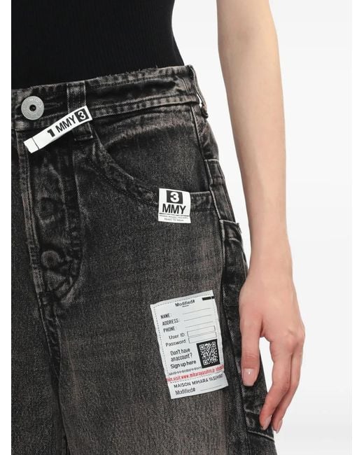 Maison Mihara Yasuhiro Gray Raw-Cut Wide-Leg Jeans