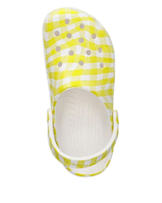 CROCSTM Yellow Gingham Slides