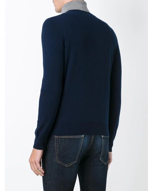 D4.0 Kaschmirpullover mit rundem Ausschnitt in Blue für Herren