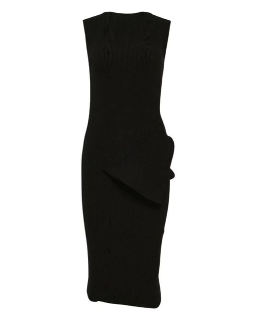 Rick Owens Black Babel Draped-Detail Midi Dress
