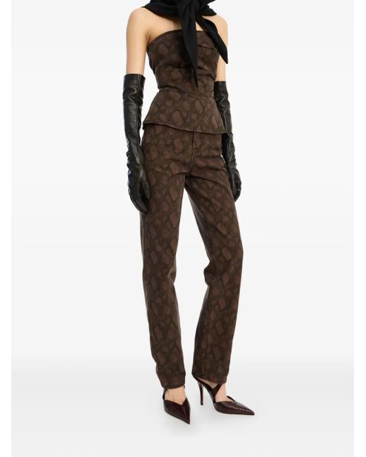ROTATE BIRGER CHRISTENSEN Brown Printed Jeans