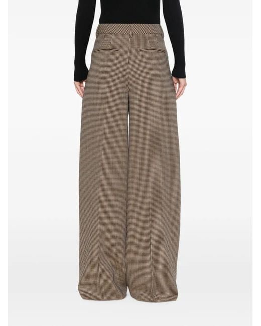 Seafarer Gray Houndstooth-Pattern Wide-Leg Trousers