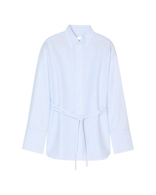Closed White Striped Belted Shirt