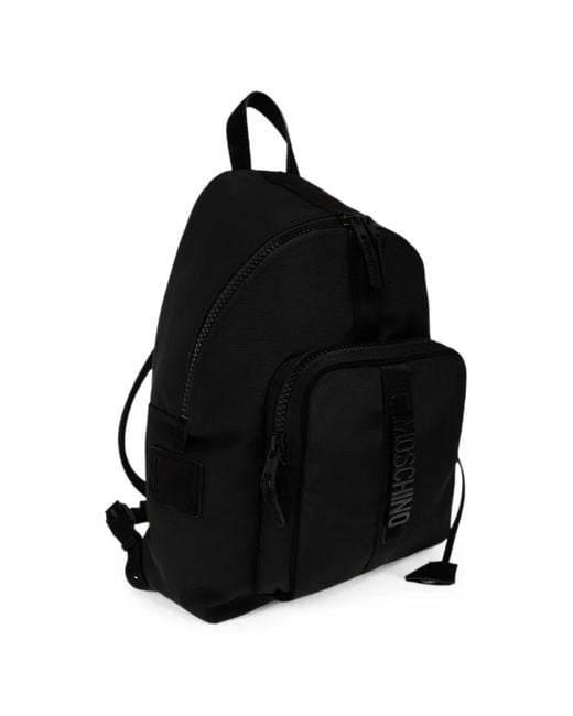 Moschino Black Logo-Lettering Backpack for men