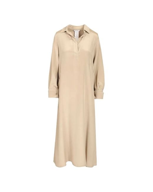 Max Mara Natural Gambero Silk Midi Dress