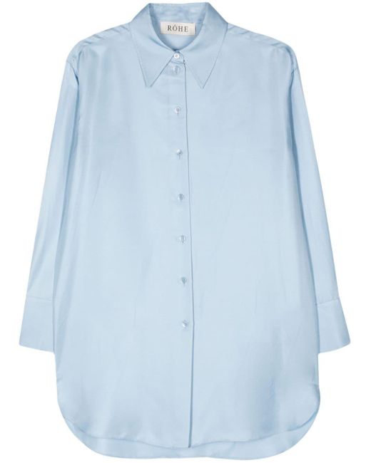 Rohe Blue Silk Long Shirt