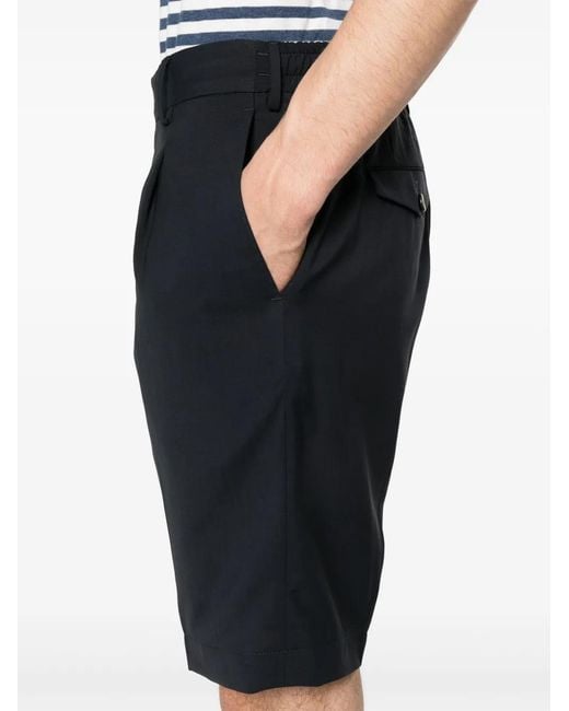 PT Torino Blue Virgin-Wool Bermuda Shorts for men