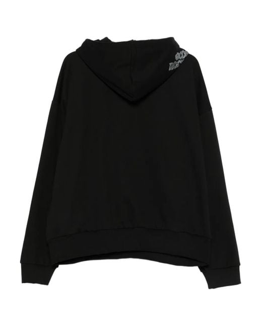 Gcds Black Graphic-Print Hoodie for men