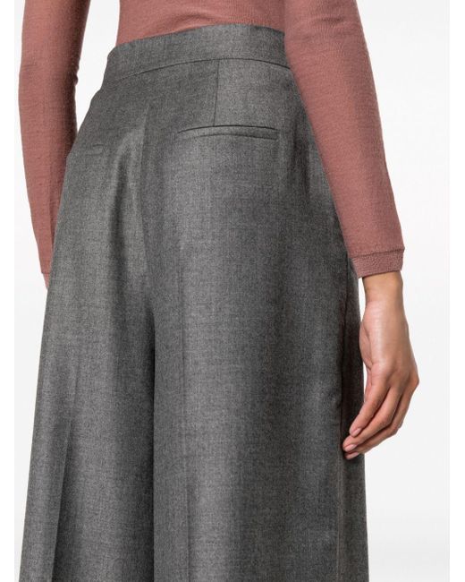 Fendi Gray Wool High-waisted Trousers